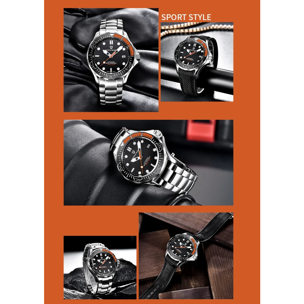 PAGANI DESIGN Men's Watches 2026 Luxury Mechanical Wristwatches Automatic Watch For Men AR Sapphire Ceramic Bezel Luminous Clock