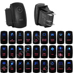 Waterproof 5 Pins SPST On/Off Rocker Switch Blue & Red Led 20A/12V 10A/24V Toggle Switch GPS for Cars,Trucks, RVs, Boats