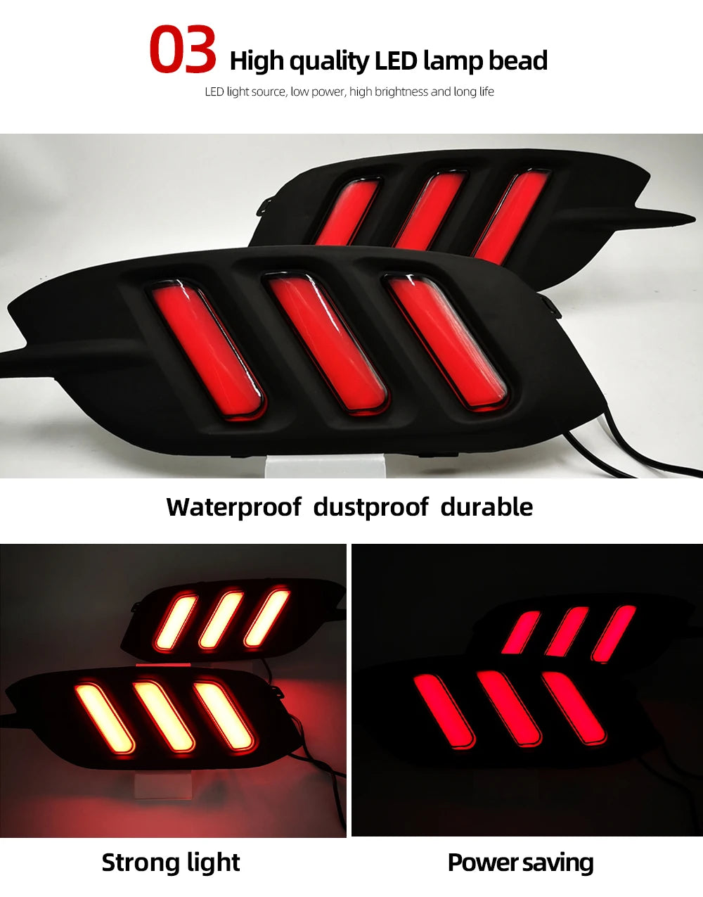 2Pcs For Honda Civic 2016 2017 2018 LED DRL Rear Bumper tail light fog lamp Brake Lights Signal lamp DRL reflector Lamp