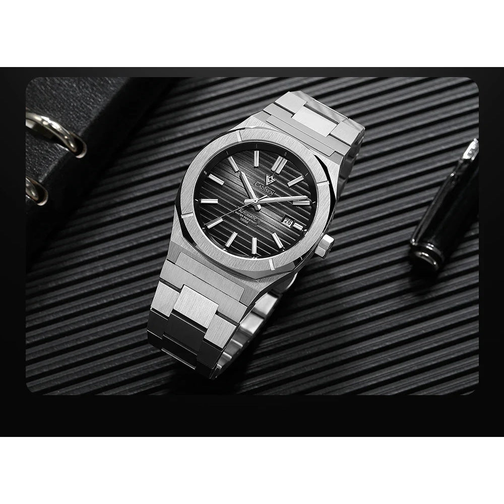 CADISEN Diver Watch Luxury Sapphire MIYOTA 8215 German Designer Men Automatic Mechanical Watches Waterproof Luminous Wristwatch