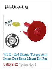 WLR RACING - For Honda Civic EG EK Jdm Engine Billet Motor Torque Mount Kit B16 B18 B20 D16 D15 WLR-MTM01