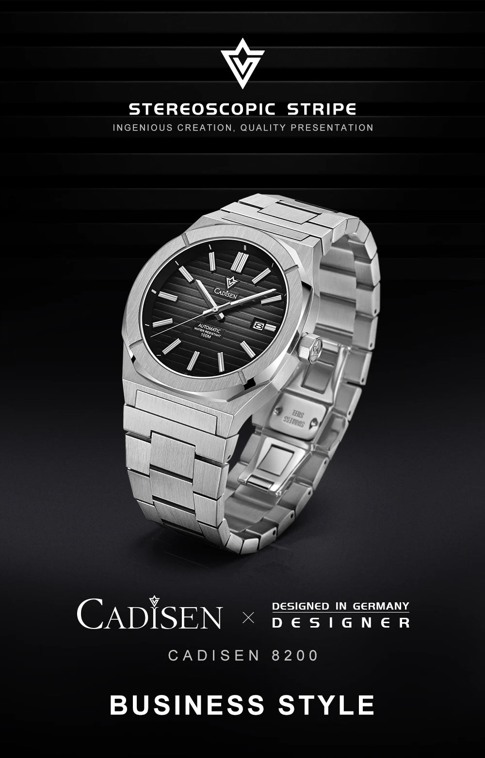 CADISEN Diver Watch Luxury Sapphire MIYOTA 8215 German Designer Men Automatic Mechanical Watches Waterproof Luminous Wristwatch