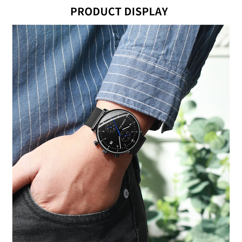 CRRJU Mens Watch Top Luxury Brand Men Stainless Steel WristWatch Men's Military waterproof Date Quartz watches relogio masculino