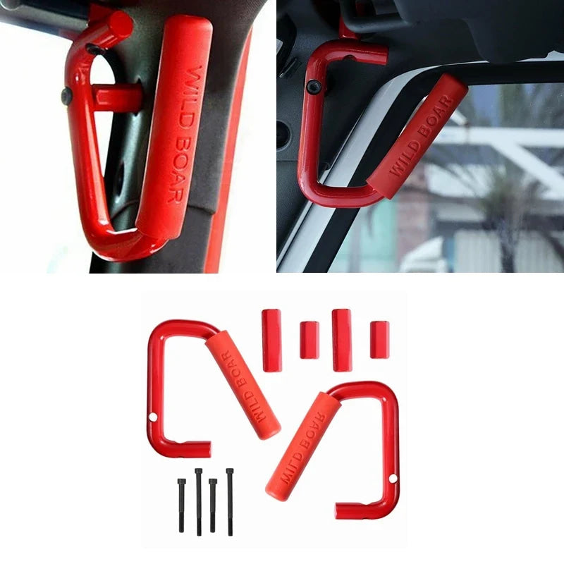 Rear & Front Grab Bar Steel Grab Handles FOR 2007 2008 2009 2010 2011 2012 2013 2014 2015 2016 2017 2018 Jeep Wrangler JK 4 Door