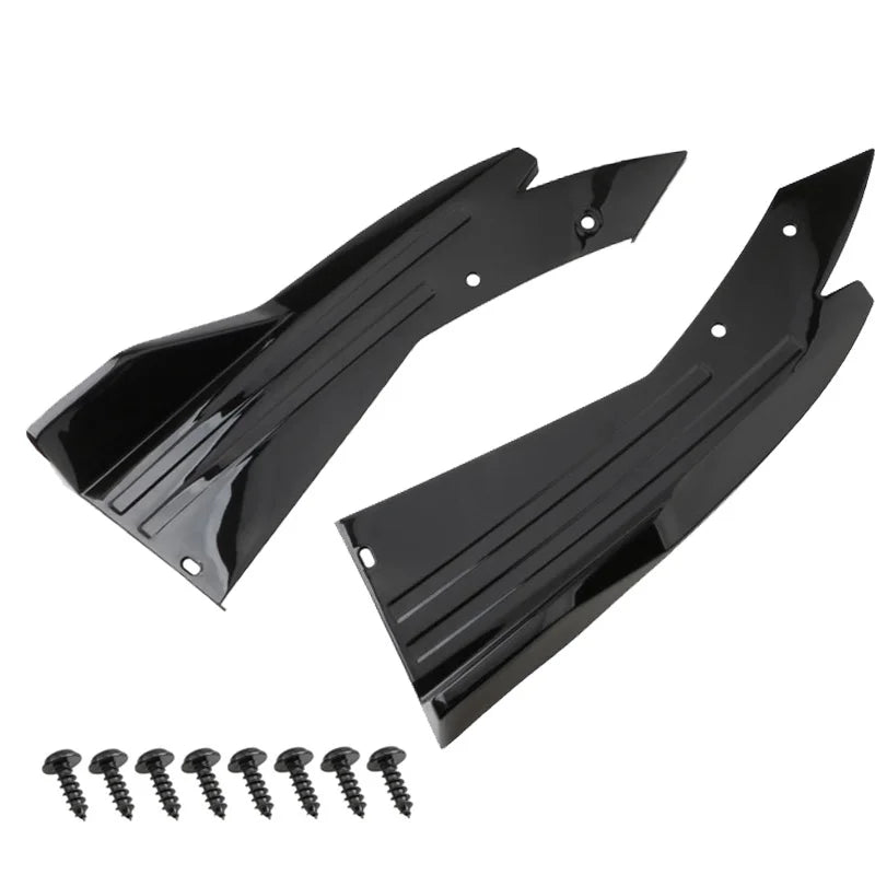 Pair Universal Car Rear Bumper Spoiler Lip Carbon Fiber Wing Trim Protection Anti-crash Diffuser Side Skirt Wrap Angle Splitter