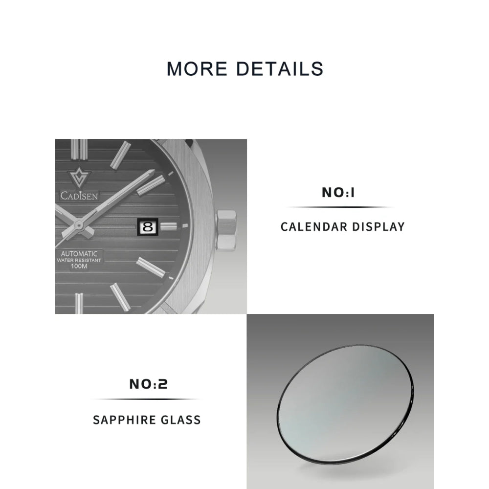 CADISEN Diver Watch Luxury Sapphire MIYOTA 8215 German Designer Men Automatic Mechanical Watches Waterproof Luminous Wristwatch