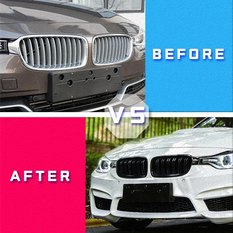 Car Front Bumper Racing Grille Grill For BMW 3 Series F30 F31 F35 F80 2012 2013 2014 2015-2018 1 Pair Gloss Black Kidney Grills