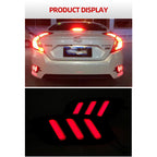 2Pcs For Honda Civic 2016 2017 2018 LED DRL Rear Bumper tail light fog lamp Brake Lights Signal lamp DRL reflector Lamp