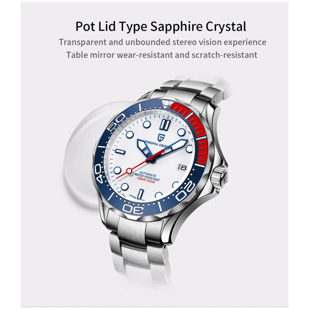 PAGANI DESIGN Men's Watches 2026 Luxury Mechanical Wristwatches Automatic Watch For Men AR Sapphire Ceramic Bezel Luminous Clock