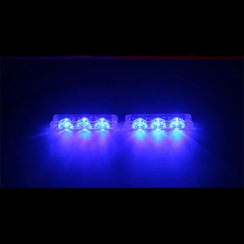 2Pcs LED Lights Car Strobe Police Lights Emergency Safety Warning Lamp Assembly 12V Car Motorcycles Flasher Auto Accessories