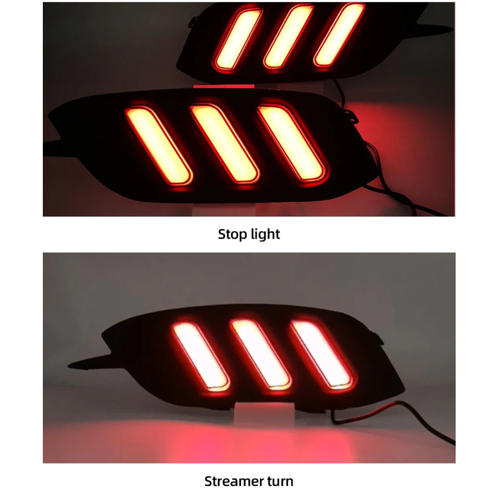 2Pcs For Honda Civic 2016 2017 2018 LED DRL Rear Bumper tail light fog lamp Brake Lights Signal lamp DRL reflector Lamp