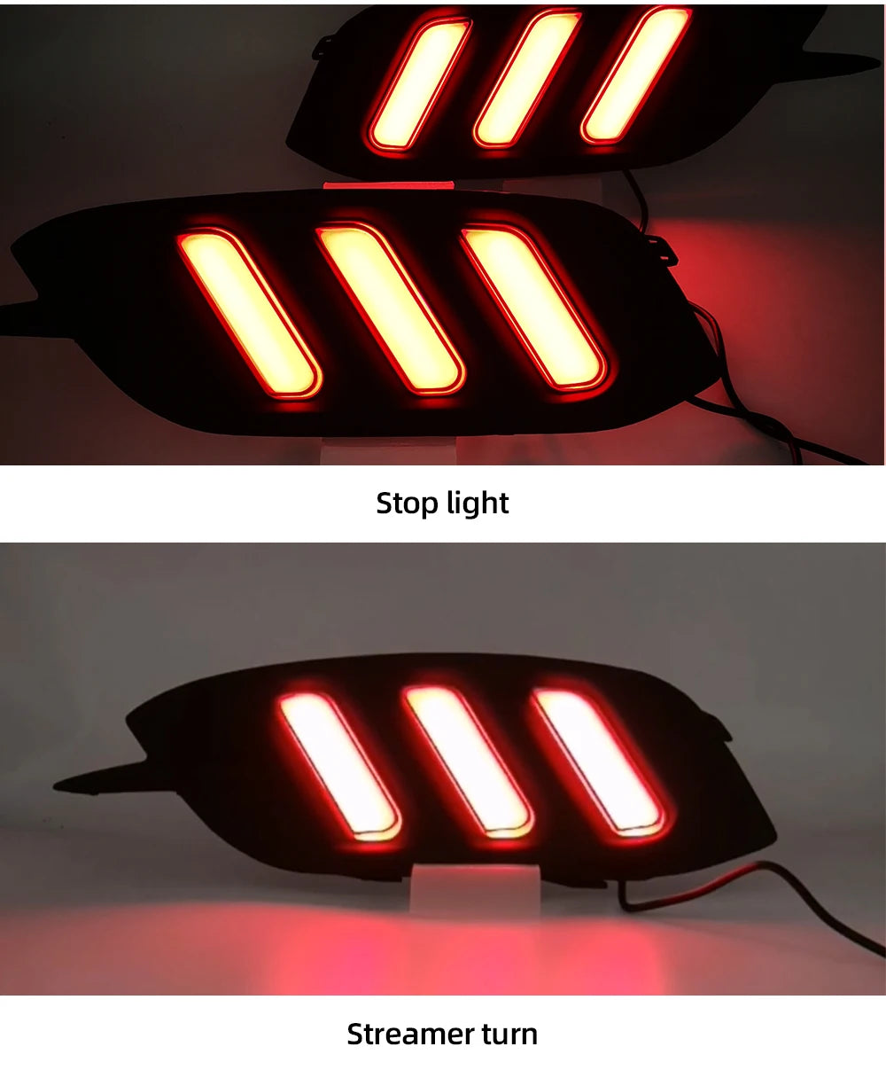 2Pcs For Honda Civic 2016 2017 2018 LED DRL Rear Bumper tail light fog lamp Brake Lights Signal lamp DRL reflector Lamp