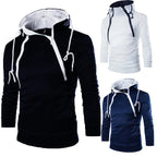 Men's Hoodies Long Sleeve Sweatshirts for Men Zipper Hooded Pullover High Neck Mens Sweatshirt Top Jacket Coat Black Sweater