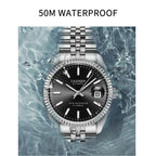 CADISEN Men Mechanical Watch Top Brand Luxury Japan MIYOTA 8215 Automatic Watch Business Stainless Steel Waterproof Watch Men