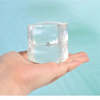 Slow Rise Sensory Toys, Transparent Ice Cube with Floating Sequins, TPR Stress Relief Fidget Toy for Adults & Kids