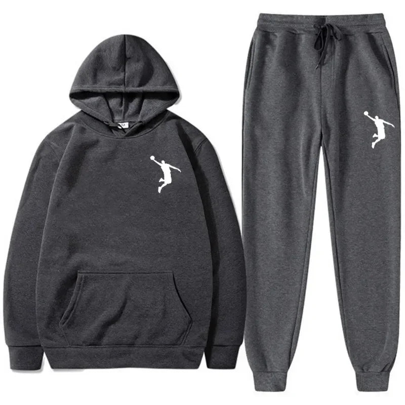 Sports Basketball Brand Sweatshirt Sweatpants Men Women 2 Pieces Sets Tracksuit Fashion Casual Hooded Sportswear Sudadera Hombre