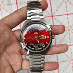 automatic mechanical Orient unisex watch with rotating large dial, fully functional stainless steel world time