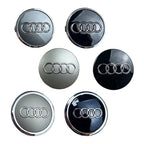 4pcs For Audi Q3 Q4 Q5 Q7 S3 S4 S5 S6 S7 TT A1 A2 A3 A4 A5 A6 A7 Q2 60mm 61mm 68mm 69mm Car Wheel Center Cap Hub Covers Badge
