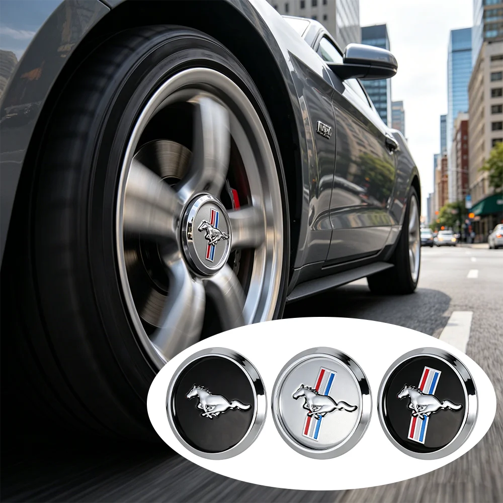 4Pcs 68mm For Ford Mustang Focus Fiesta Mondeo Kuga Ranger Shelby Car Styling Wheel Center Hub Caps Badge Hubcaps Accessories