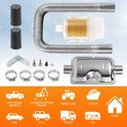 Heater Exhaust Set Exhaust Pipe Muffler Parking Heater Exhaust Kit Air Filter Intake Pipe Set 12V24V220V 2KW5KW8KW Universal