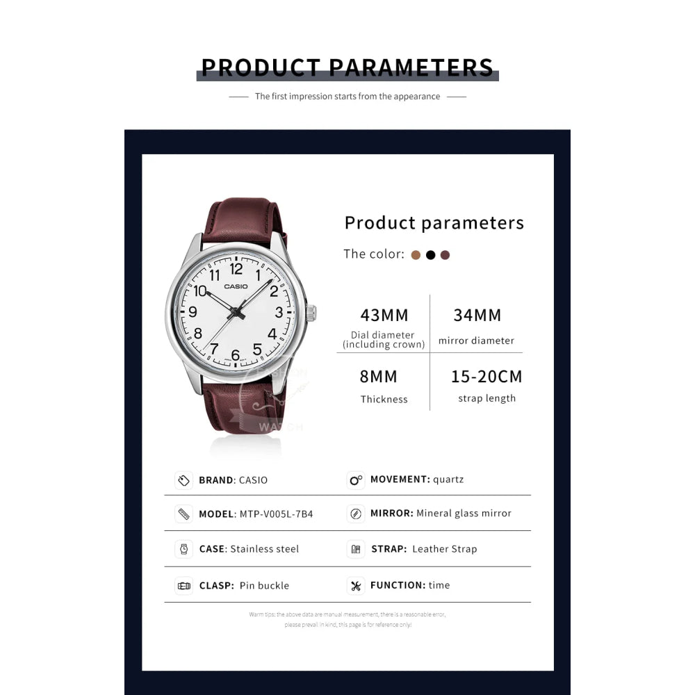 Casio watch for men Digital Hands Arabic numerals Quartz Watch reloj casio hombre MTP-V005L Series
