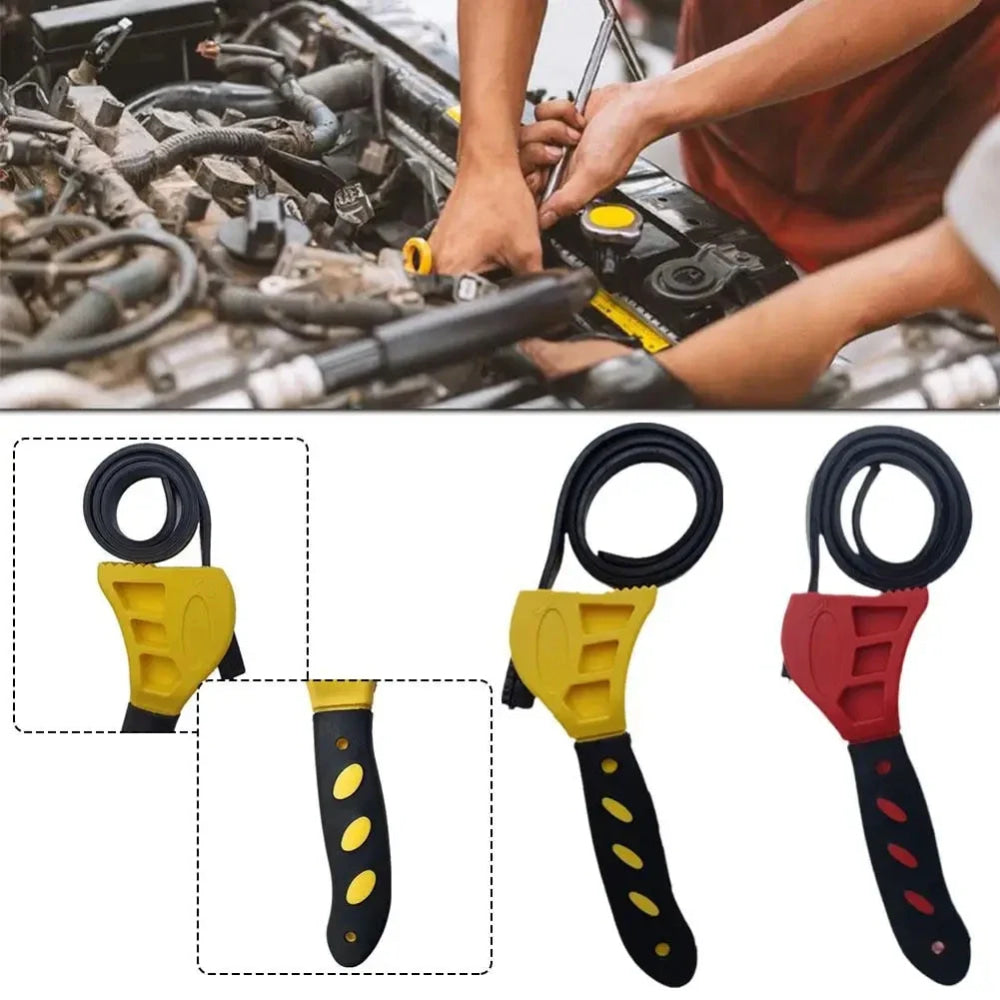 Llave de Correa Multifuncional Ajustable con Correa de Goma, Llave para Cartuchos, Llave para Tuberías, Filtro de Aceite, Desmontaje de 6 Pulgadas