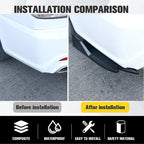 Pair Universal Car Rear Bumper Spoiler Lip Carbon Fiber Wing Trim Protection Anti-crash Diffuser Side Skirt Wrap Angle Splitter