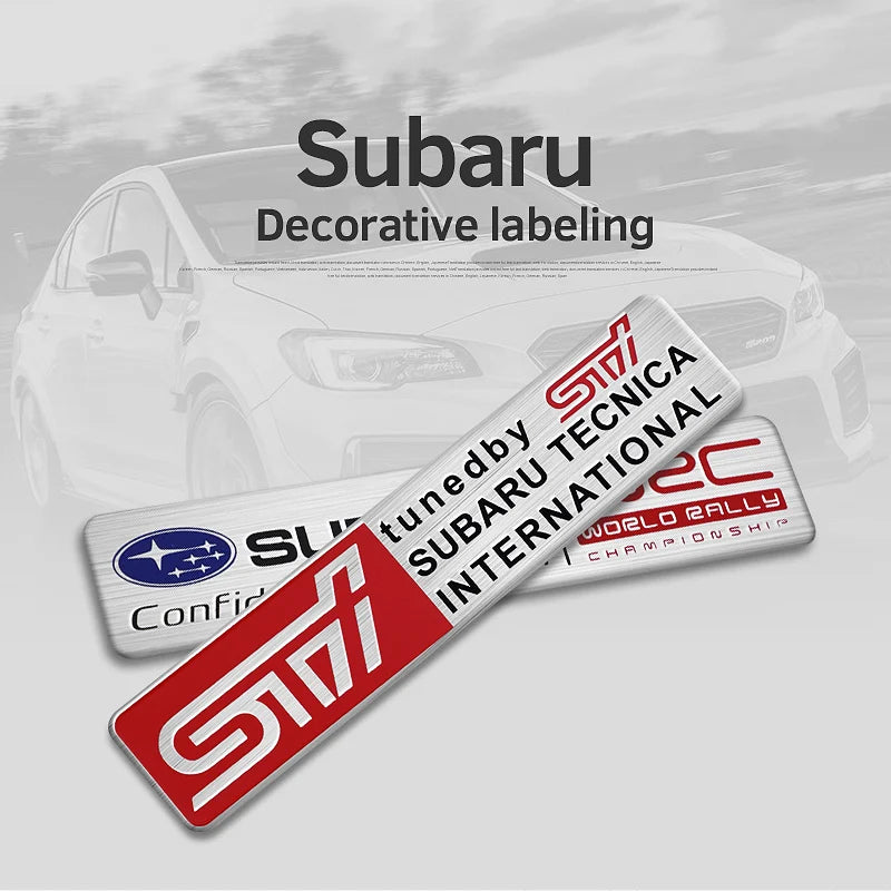 Aluminium Alloy Car Emblem Badge Sticker Decals Decoration For Subaru STI Impreza Legacy WRX BRZ Forester XV Outback Crosstrek