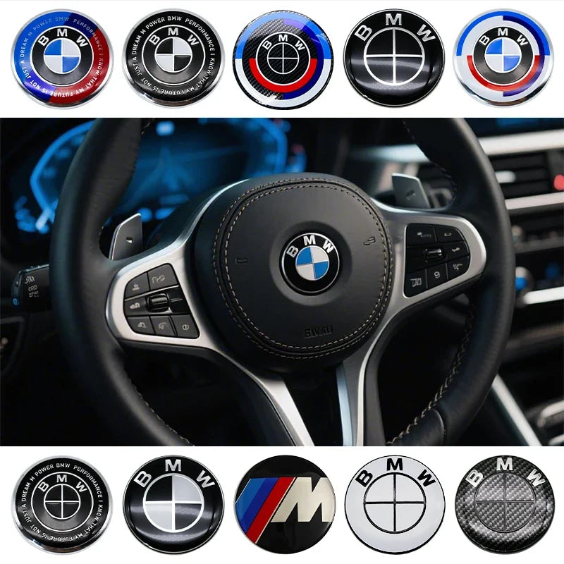 4.5cm Car Steering Wheel Decoration Badge Sticker For BMW G80 E84 F48 G01 G11 X1 X2 X3 X4 X5 X6 G07 Interior Emblem Accessorie