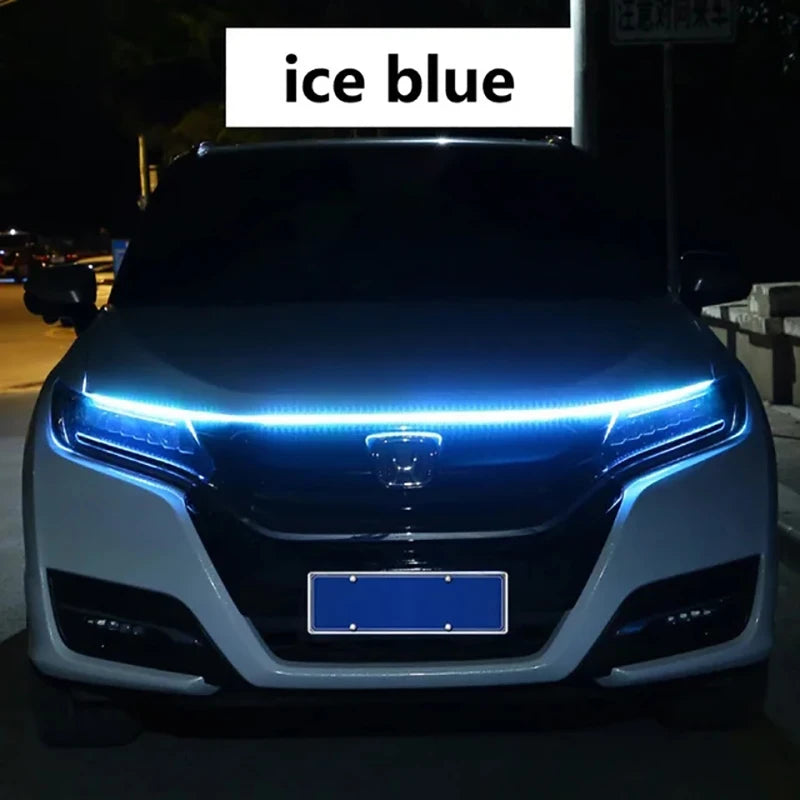 Luz LED de conducción diurna de 150cm, luces decorativas DRL para capó de coche, guía para capó de motor, lámpara ambiental decorativa de 12V