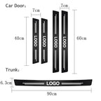 1/4/5Pcs Car Door Sill Scuff Plate Decor Carbon Fiber Stickers For Ford ST Line Focus Fiesta Shelby Edge Mondeo Explorer Transit