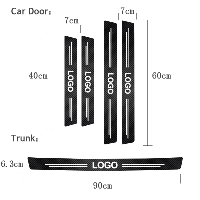 1/4/5Pcs Car Door Sill Scuff Plate Decor Carbon Fiber Stickers For Ford ST Line Focus Fiesta Shelby Edge Mondeo Explorer Transit