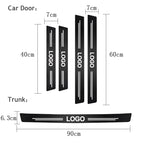 1/4/5Pcs Car Door Sill Scuff Plate Decor Carbon Fiber Stickers For Ford ST Line Focus Fiesta Shelby Edge Mondeo Explorer Transit