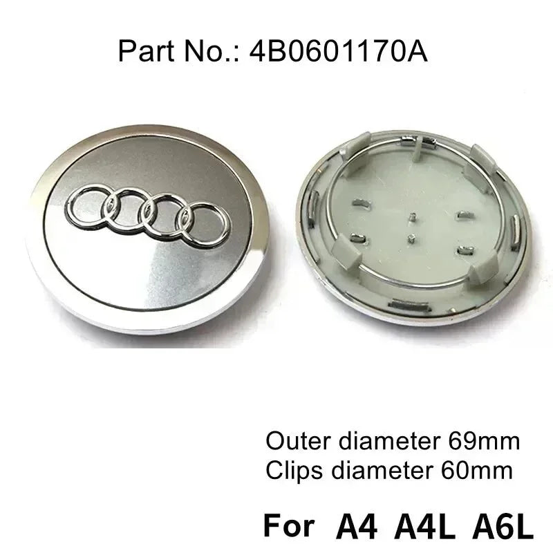 4pcs AUDI 60/61/68/69/77MM/135MM Car Wheel Center Hup Cap Cover for A6L A7 A8 A3 A4 A5 A6 S3 S4 Q3 Q5 Q5L Q7 RS3 RS4 RS5 RS6 TT