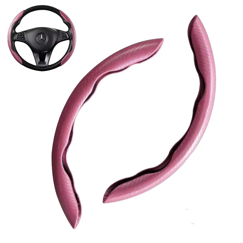 2/3PCS Carbon Fiber Universal Car Steering Wheel Booster Cover Non-Slip Auto Interior Decoration Accessories for Auto Deco
