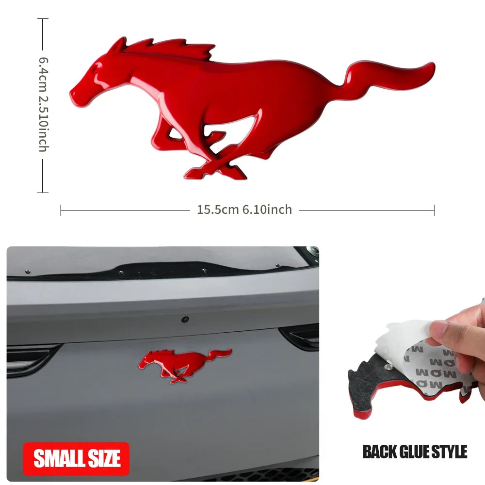 3D Metal Car Front Grille Emblem Logo Rear Trunk Badge Sticker For Ford Mustang Fiesta Focus Ranger Smax Kuga Mondeo Accessories
