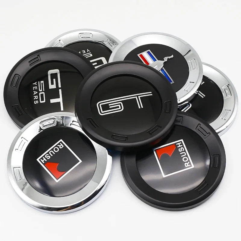 150mm Car Rear Trunk Emblem For Ford Mustang Tire Style ABS Badge 5.0 Roush Shelby GT500 Cobra Laguna Auto Tuning Accessories