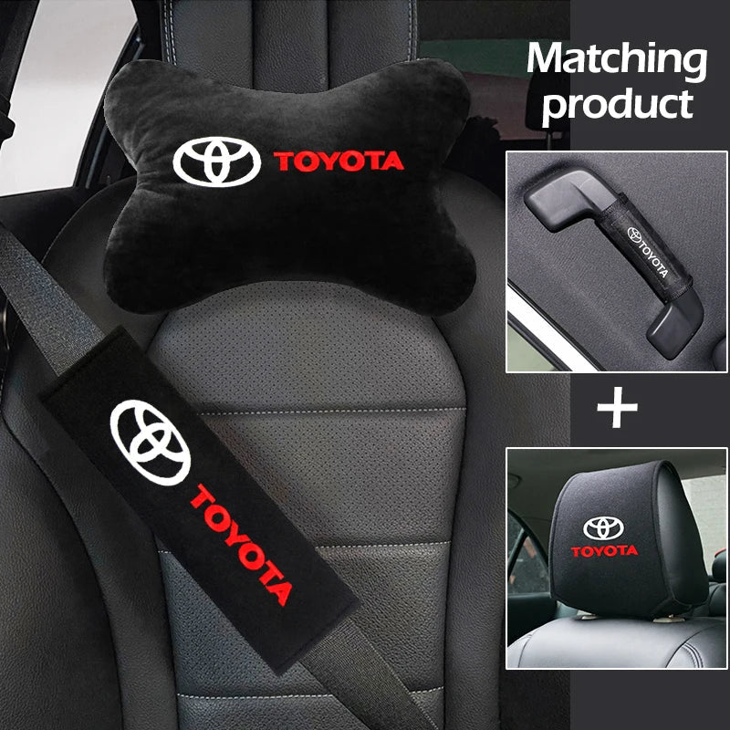 Car exterior annual inspection stickers For Toyota Car Set Car Head Neck Rest Pillow Auto Seat belt Pads Headrest cover
