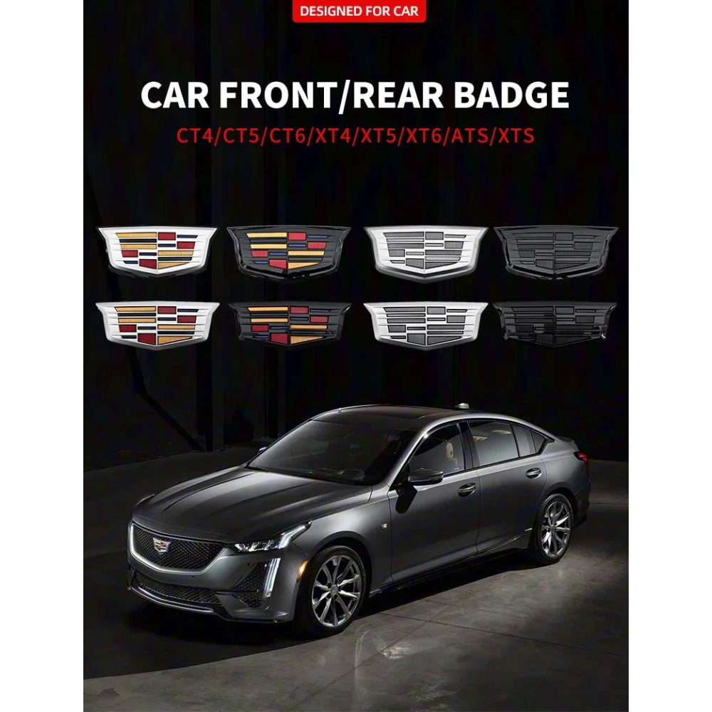 1pcs 3D ABS Car Front Grille Center Emblem Badge Rear Trunk Sticker Accessories For Cadillac CT4 CT5 CT6 XT4 XT5 XT6 XTS ATS