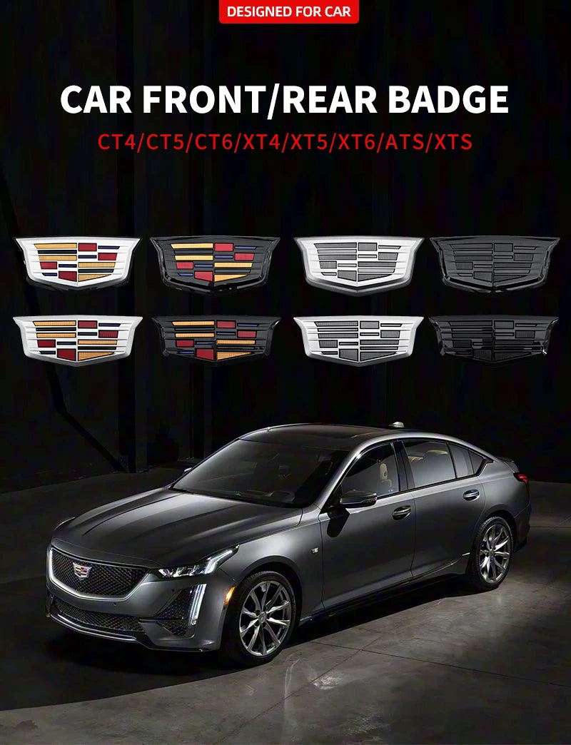 1pcs 3D ABS Car Front Grille Center Emblem Badge Rear Trunk Sticker Accessories For Cadillac CT4 CT5 CT6 XT4 XT5 XT6 XTS ATS