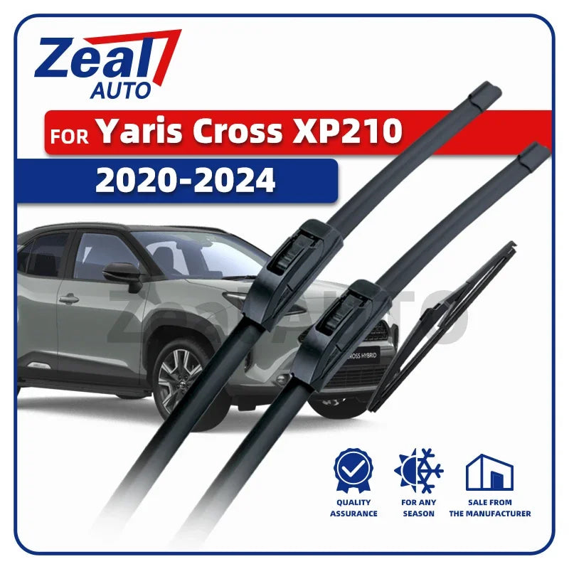 LHD Front Rear Wiper Blades For Toyota Yaris Cross XP210 2020-2024 2021 2023 XLS Hybrid Windshield 24"16"12" Brushes Accessories