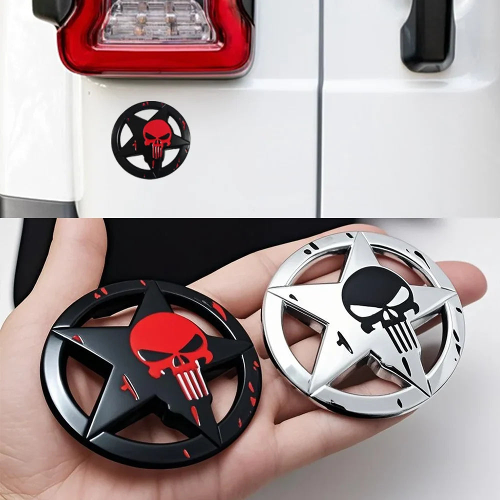 Metal 3D Skull Car Stickers Applicable to the Trunk, Car Doors, Bumpers, Rear Windshield and Fenders of Automobiles