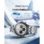 BERNY Chronograph Watches for Men Aviation Multifunction Quartz Men's Watch Date Sapphire Super Luminous Luxury Wristwatch