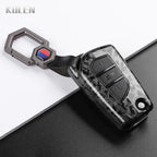 For Toyota Camry RAV4 Forturner Hilux Auris Corolla Avensis Verso Yaris Aygo Scion TC ABS Carbon Fiber Style Car Key Case Cover