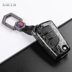 For Toyota Camry RAV4 Forturner Hilux Auris Corolla Avensis Verso Yaris Aygo Scion TC ABS Carbon Fiber Style Car Key Case Cover