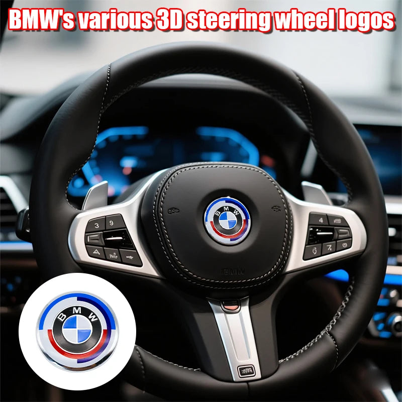 45mm 47mm Steering Wheel Center Emblem Badge Sticker For BMW E39 E46 E60 E87 E90 E92 F10 F20 F30 G20 Interior Decoration