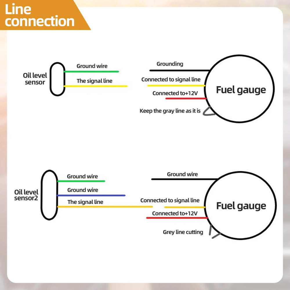 Universal Car Motorcycle Fuel Level Gauge 12V  2" 52mm Fuel Level Meter Gauge Electronic LED Ultra Thin Auto Benzine Meter