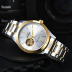 Orient Watch  Double Lion Japanese Fully Automatic Mechanical Watch Hollowed Out Business Men's Watch Stainless Steel Strip
