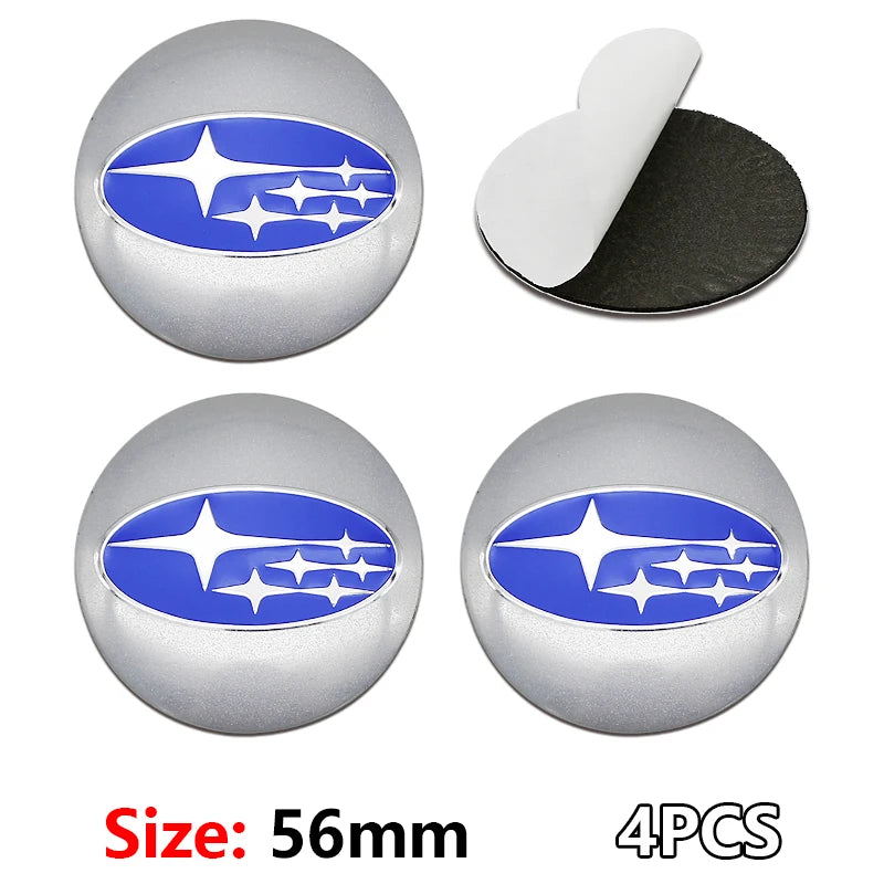 For Subaru STI XV Tribeca Forester Impreza Outback Legacy  56/60mm Car Wheel Center Badge Stickers Hub Cover Emblem Decal