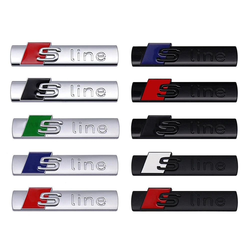 3d abs SLine Logo S Line Badge Car Fender Side Emblem Sticker For Audi A1 A2 A3 A4 A5 A6 A7 Q2 Q3 Q4 Q5 Q6 Q7 S3 S4 S5 S6 TT